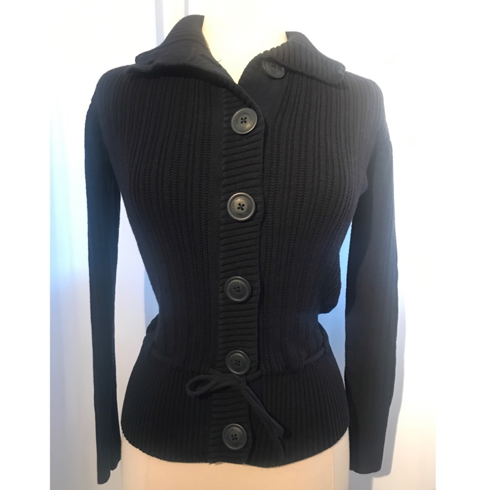 Acid Navy Blue H&M Sweater w/ Button Detail